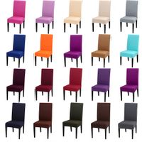 Wholesale Solid Colors Flexible Stretch Spandex Chair Cover For Wedding Party Elastic Multifunctional Dining Furniture Covers Home Decor