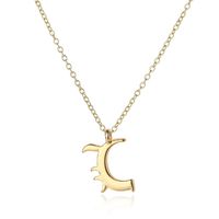 Wholesale 10PCS Cursive English letter C name Sign Personality pendant chain necklace alphabet Initial sign friend family lucky gift necklace jewelry