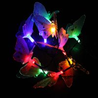 Wholesale 1PCS LED Simulation Fiber Optic Butterfly Solar Decorative Lamp Series Animal Modeling Lawn Christmas Lights