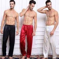 Wholesale Mens Silk Satin Pajamas Pyjamas Pants Lounge Pants Sleep Bottoms S M L XL XL XL XL Plus