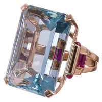 Wholesale 2019 New Hyperbole Fashion Rose Gold Color Women Rings with Big Stone Simple Blue Zircon Rings Women Party Jewelry bague femme