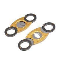 Wholesale Cigar Cutter Stainless Steel Guillotine Smooth Double Cut Blade Ring Metal Cuban Durable Cigar Cutter Knife Scissor