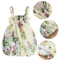 Wholesale Fashion Dress Summer Newborn Kid Baby Girl Floral Fluffy Sleeveless Party Pageant Dresses