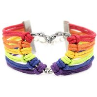 Wholesale Rainbow Flag Gay Pride Bracelets LGBT Charm Heart Braided Rope Bracelets Gay Lesbian Love Heart Design Bangle Jewelry Cheap