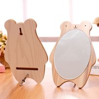 Wholesale Lovely The Princess Mirror Creative Desktop Dressing Mirror Gift Carry Wooden Ellipse Make Up Student Two Colors sjC1