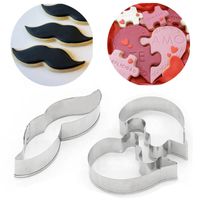 Wholesale Kitchen Gadgets Cookie Cutter Party Wedding Supplies Cake Fondant Mold Love Heart Mustache Shaped Bakeware Decorating Tools