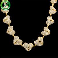 Wholesale Iced Out Chains Hip Hop Jewelry Mens Necklace Cuban Link Luxury Designer Brand Heart Pandora Style Charms Bling Rapper Chain Hiphop Diamond