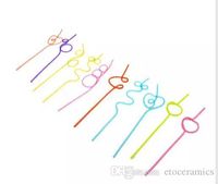Wholesale Crazy Curly Loop Plastic Drinking Straws Art Healthy Colourful Birthday Wedding Party Decorations Fun Novelty