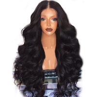 Wholesale New Fashion Full Wig Brazilian Remy Human Hair Body Wave Human Long Black Hair Wigs Beautiful For Women