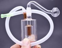 Wholesale Cheap Mini Thick mm glass Oil Rig water pipe smoking Recycler Pyrex ash catcher Dab Rigs Bongs with Hose and glass oil Bowl
