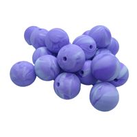 Wholesale 100pcs mm marble purple Silicone Round Shaped Beads DIY Toddler Teether Food Grade Baby Teething Jewelry Necklace Nursing Accessories
