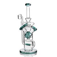 Wholesale tornado Recycler Bongs glass bubbler water pipes oil rig hookah mobius straight tube bong With mm banger inchs