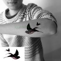 Autocollant De Tatouage Temporaire étanche Animal Hirondelle Oiseau Tatouage Flash Tatoo Main Poignet Pied Cou Faux Tatouages Pour Hommes Femmes Kid