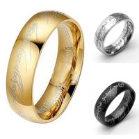 Wholesale 6mm The Lord of the Rings hiding ring jewelry gold silver black plated ring power men women finger ring