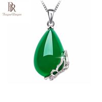 Wholesale Begua Ringen Vintage Sterling Silver Emerald Gemstone Pendant Necklace Party Cocktail Jewelry Women Gifts