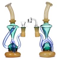 Wholesale Hookah Vortex Dab Rig Recycler Oil Rigs Water Bong Pipe with bowl or quartz banger bubbler cyclone beaker