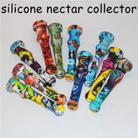 Wholesale 20pcs Silicone Nectar nector Collector QuartzNail kit Hookahs Concentrate smoke Pipe with mm Quartz Tips Dab Straw Oil Rigs