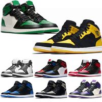 Wholesale OG Pine Green Court Purple Mens Womens basketball shoes s TOP Bred Toe Barons Chicago Chameleon Sports Sneakers