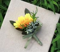 Wholesale Wedding Decorative Flowers Sunflower Broochs Colorful Groom Bride Romantic Artificial Flower Brooch Hot Sale my E1