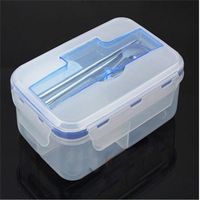 Wholesale Promotion Single Buckle Around LunchBox Can Microwaveoven LunchBox Tableware Single Plastic Bento Lunch Boxes