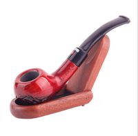 Wholesale Bending Apple small red dot classic pipe Mini palm portable mahogany pipe