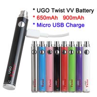 Wholesale New Custom Logo Available mAh eCig Thread Battery UGO Twist eVod VV Ego C Twist Vaper Pens Micro USB Charger