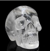 Wholesale Crafts Feng Shui May Wealth Come Generously Ornament Home Decoration Natural white crystal skull skull semi precious stone handicrafts
