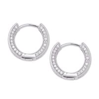 Wholesale 2019 New Big CZ Diamond Earring Jewelry Silver Gold Plated Stud Earring Women Men Earrings Cross Copper