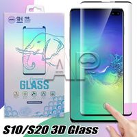 Wholesale Edge Glue Curved Screen Protector Tempered Glass for Samsung Galaxy S21 S20 Ultra S10 Note S9 S8 Plus S7 Case Friendly