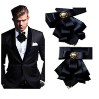 Wholesale wedding Groomsmen Bow Tie Metal corners multilayer bow tie flower collar men s business suits