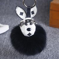 Wholesale Fox Fur Rabbit Fur Ball Keychain Fashion Pom Pom Key Chain Bunny Toy Keyring cm Ball Toye Car Charm Bag Car Pendant Jewelry