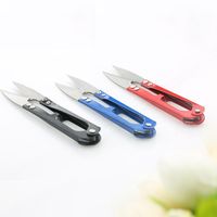 Wholesale Cross stitch embroidery scissors Newest Mixed Color U Shape Clippers Sewing Trimming Scissors Nippers Embroidery Thrum Scissors DH0012