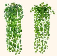 Wholesale 4 Styles Hanging Vine Leaves Artificial Greenery Artificial Plants Leaves Garland Home Garden Wedding Decorations Wall Decor