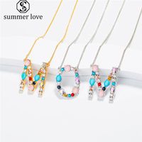 Wholesale Hot Sale Colorful Initial Letter Pendant Necklace for Women A Z alphabet Personalized Mother s Day Jewelry Gifts