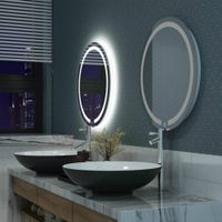 Wholesale Round Wall Mounted Illuminated LED Lighted Vanity Bathroom Mirror Anti Fog Dimmer Touch Bedroom Home Furniture Makeup Cosmetic Light Mirror