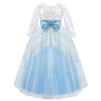 Wholesale Flowers Pearls Flower Girls Dresses For Wedding Sheer Neck Hollow Back ball Gown Organza Cheap First Communion Dress