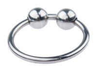 Wholesale Latest Male Stainless Steel Penis Delayed Gonobolia Ring With Two Slideable Beads Metal Cock Ring Jewelry Adult BDSM Sex Toy For Glans YSH01