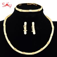Wholesale Sunny Jewelry Round Collar Jewelry Set For Women Necklace Earrings Bracelet Set For Anniversary Jewelry Classic Findings