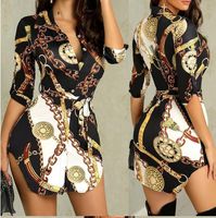 Wholesale European American butterfly skirt new summer fashion sexy gold chain women s skirt printed dress Casual Dresses