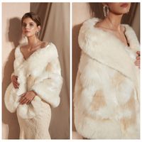 Wholesale PJ18108 Winter Soft Touch White Shawl Scarf Elegant Free Size Women Fur Stole Neck Long Warmer Scarf Shawl for Love Gift