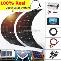 Wholesale Real Rated W V V Solar Panel System W Semi Flexible Solar Panel A Charger Controller W inverter USB MSolar Power Kit