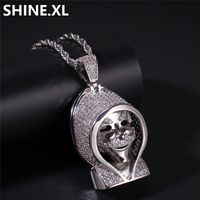 Skull Charm Pendentif 14k solide Pendentif en or jaune-Crâne Pendentif