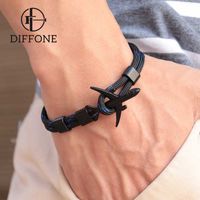 Wholesale Charm Bracelets Diffone Fashion Mens Bracelet Creative Aircraft Umbrella Rope Braslet Lucky Red Thread Braclet Easy Hook Male Accessori