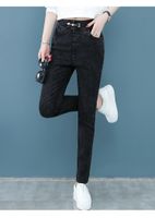 Wholesale Deep Black Spring New Fat Mm Bootleg Thin Big Yards Pants Nine Points Tail Of Cultivate One S Morality Pants
