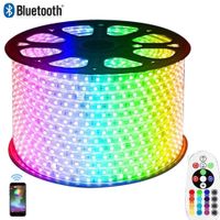 Wholesale LED Strips Bluetooth APP RGB Strip Light Flexible V Color Changing Waterproof Dimmable Rope Lights with Remote led m for Building Outdoor Home
