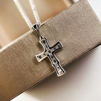 Wholesale Fashion Luxury Diamond Necklace S925 Sterling Silver Plated K Gold White Gold Cross Necklace Party Prom Dress Accessories