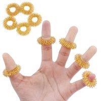 Wholesale Golden Finger Massage Ring Relief Stress Acupuncture Ring Relax Body Massager Tens Acupressure Health Care Tool Pain Relief