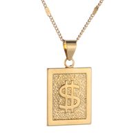 Wholesale Coin Hip Hop Rap Singer Gold Color Long US Dollar Symbol Pendant Necklace Accessories Women Jewelry