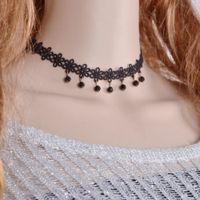 Wholesale Hot Black Adjustable Elastic Tattoo Choker Necklace Crystal Pendant Gothic Handmade Punk Necklace Women Fashion Jewelry