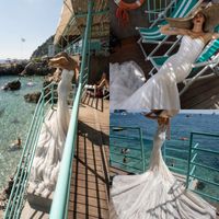 Wholesale 2019 Gorgeous Mermaid Lace Wedding Dresses Inbal Dror Bohemian Sweetheart Beads Sleeveless Wedding Gowns Bridal Dress Vestidos De Nnovia